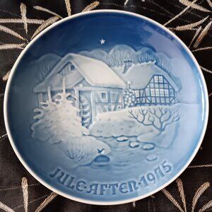 JULE AFTER 1975 B&G BING & GRONDAHL COPENHAGEN DENMARK PLATE OLD WATER MILL